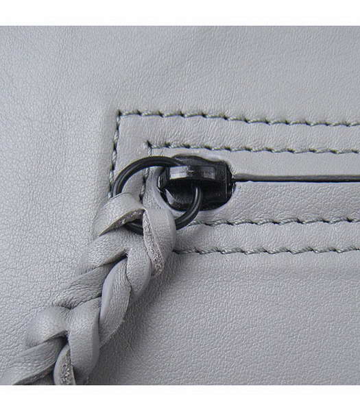 Celine Boston Smile Tote Handbag Grey Lambskin Leather-5
