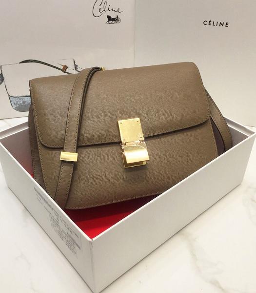 Celine Brown Original Epi Veins Real Leather Medium Classic Box Bag