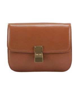 Celine Classic Box Small Flap Bag Earth Yellow Calfskin Leather
