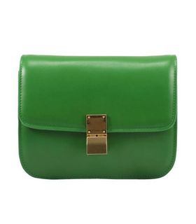 Celine Classic Box Small Flap Bag Green Calfskin Leather