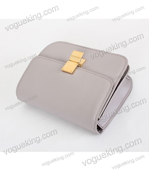 Celine Classic Box Small Flap Bag Light Grey Calfskin Leather-4