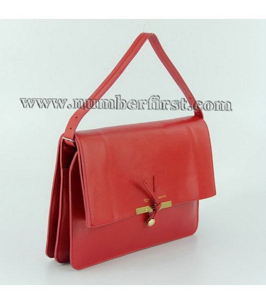 Celine Classic Flap Bag in Red Leather-1
