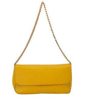Celine Classic Flap Evening Clutch Bag Yellow Imported Leather