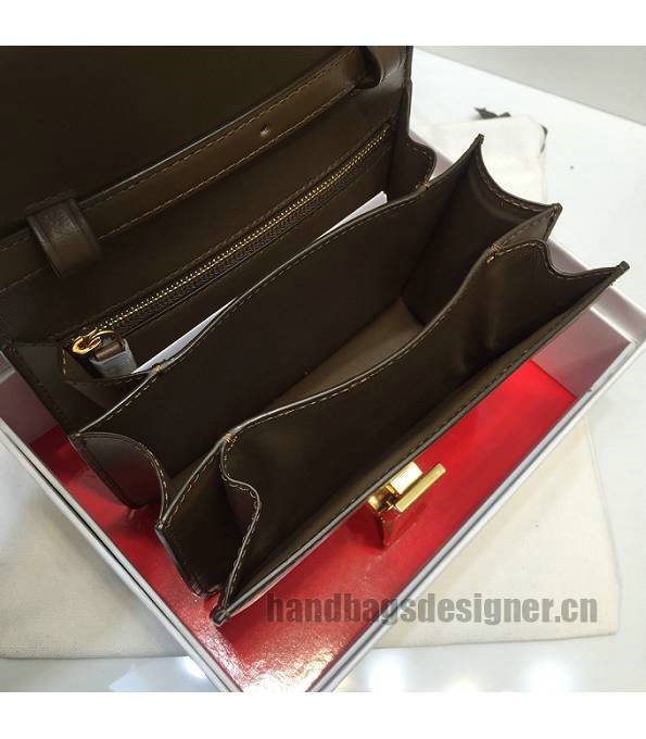 Celine Coffee Original Plain Veins Leather Small Classic Box Bag-2