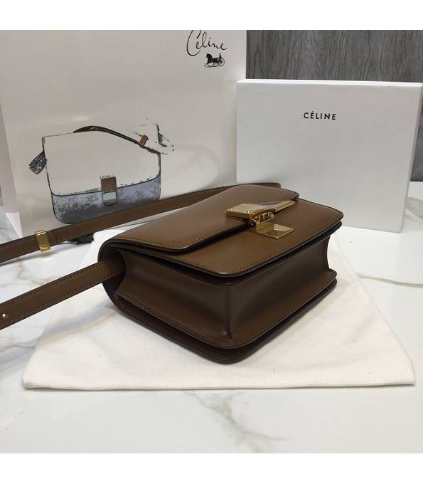 Celine Coffee Original Plain Veins Leather Small Classic Box Bag-3