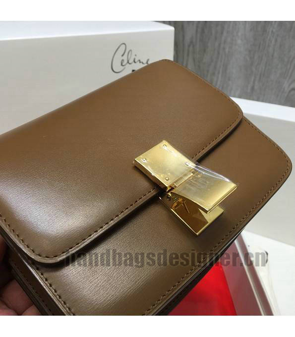 Celine Coffee Original Plain Veins Leather Small Classic Box Bag-7
