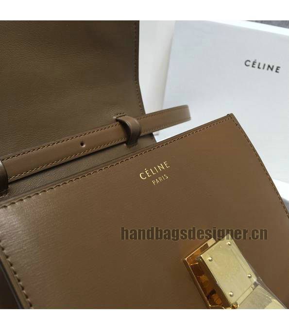 Celine Coffee Original Plain Veins Leather Small Classic Box Bag-1