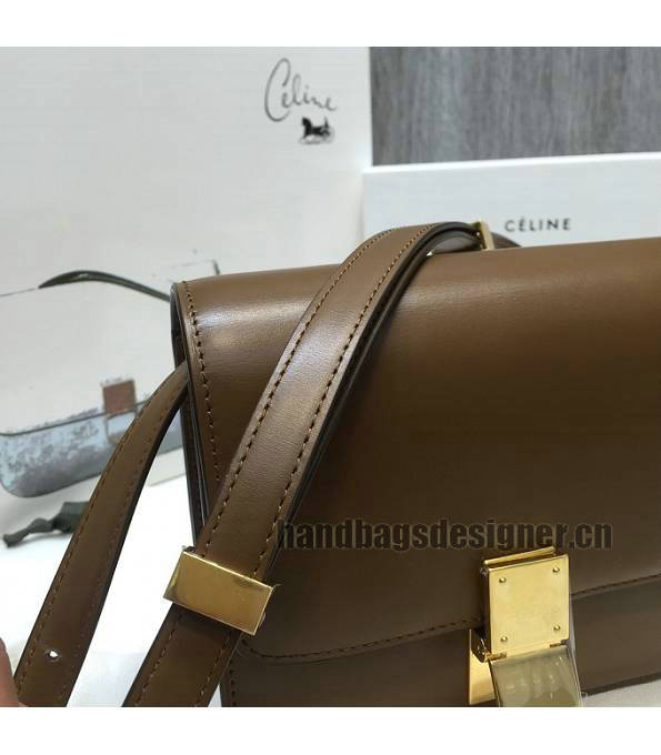 Celine Coffee Original Plain Veins Leather Small Classic Box Bag-4