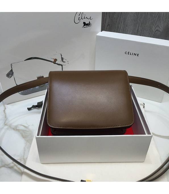 Celine Coffee Original Plain Veins Leather Small Classic Box Bag-8