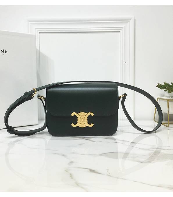 Celine Dark Green Original Triomphe Box Leather 18cm Shoulder Bag