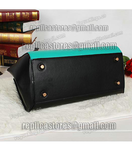 Celine Edge Calfskin Leather Tote Bag 26938 In Light Blue/Black-3