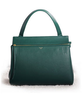 Celine Edge Tote Bag Dark Green Original Leather