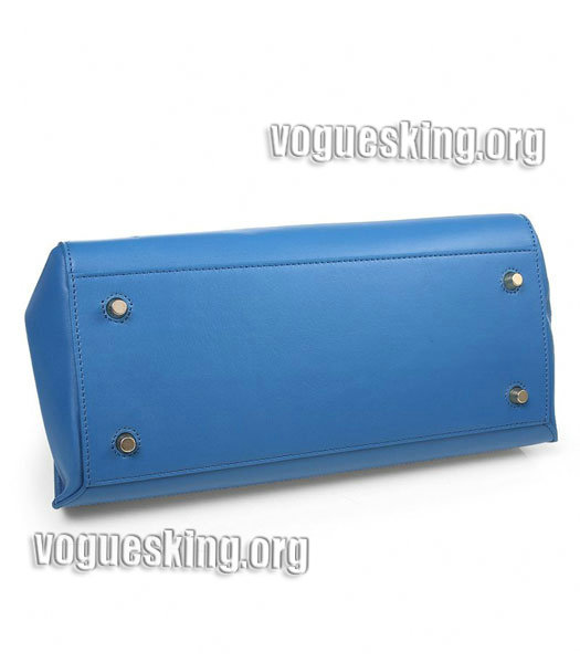 Celine Edge Tote Bag In Blue Original Leather-3
