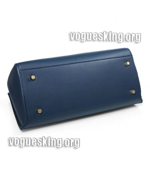 Celine Edge Tote Bag In Dark Blue Original Leather-3