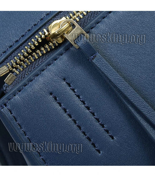 Celine Edge Tote Bag In Dark Blue Original Leather-5