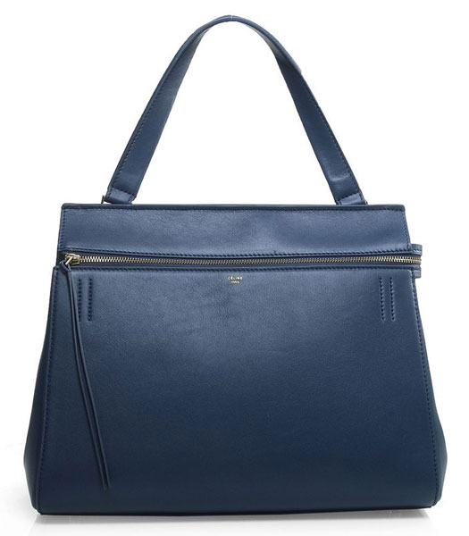 Celine Edge Tote Bag In Dark Blue Original Leather