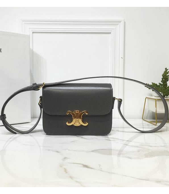 Celine Grey Original Triomphe Box Leather 18cm Shoulder Bag