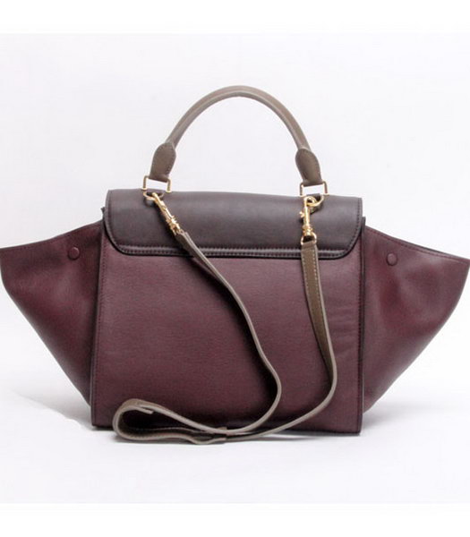 Celine Jujube Imported Leather with Dark Coffee&Khaki Square Bag-2