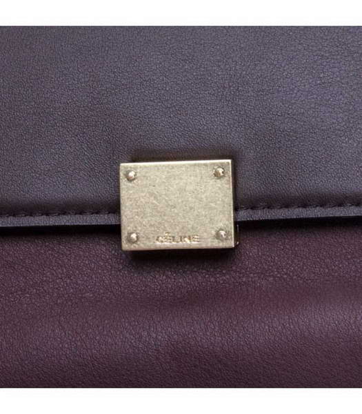 Celine Jujube Imported Leather with Dark Coffee&Khaki Square Bag-3