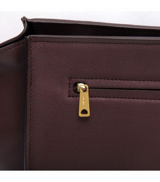 Celine Jujube Imported Leather with Dark Coffee&Khaki Square Bag-4