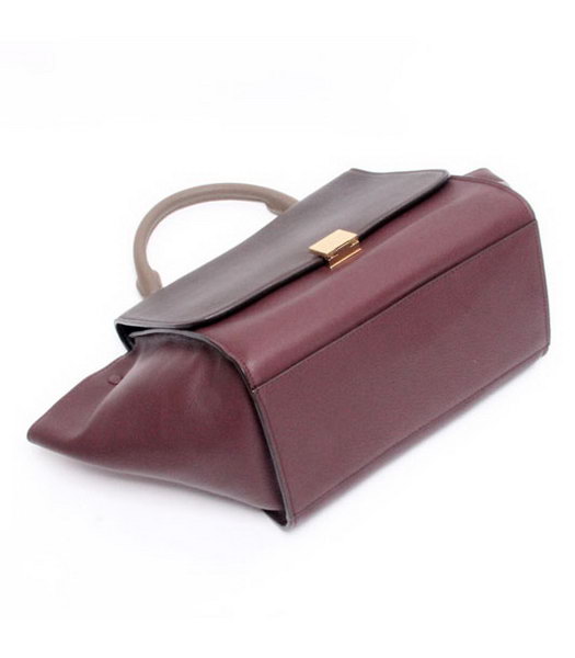Celine Jujube Imported Leather with Dark Coffee&Khaki Square Bag-5