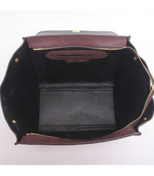 Celine Jujube Imported Leather with Dark Coffee&Khaki Square Bag-6