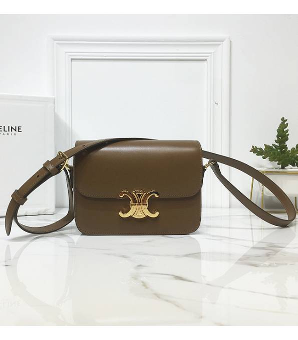 Celine Khaki Original Triomphe Box Leather 18cm Shoulder Bag