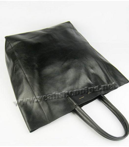 Celine Lambskin Tote Bag Black Leather-3