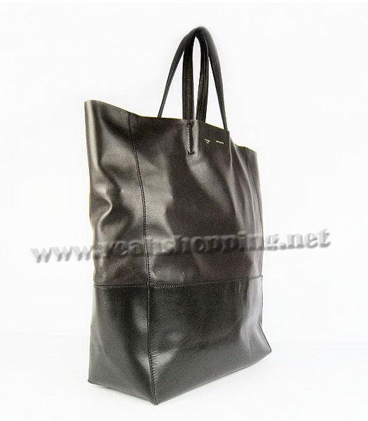 Celine Lambskin Tote Bag Coffee with Black Leather-1