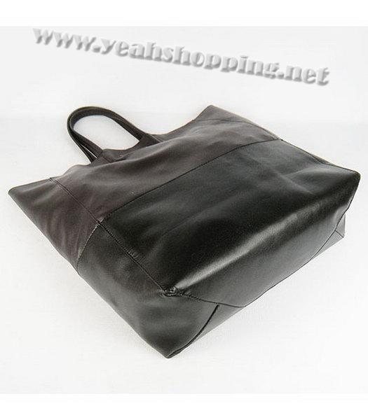 Celine Lambskin Tote Bag Coffee with Black Leather-3
