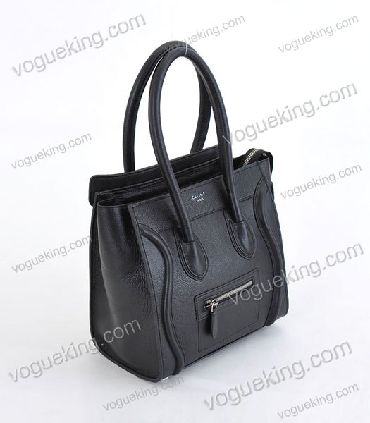 Celine Mini 26cm Small Tote Bag Black Litchi Pattern Calfskin-1