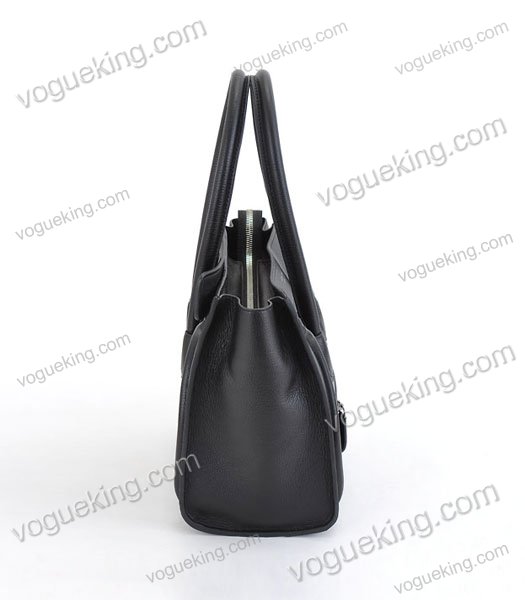 Celine Mini 26cm Small Tote Bag Black Litchi Pattern Calfskin-2