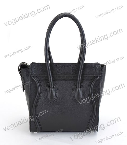 Celine Mini 26cm Small Tote Bag Black Litchi Pattern Calfskin-3