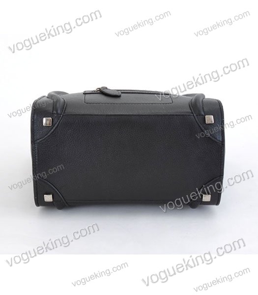 Celine Mini 26cm Small Tote Bag Black Litchi Pattern Calfskin-5
