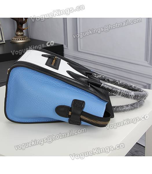 Celine Mini 26cm Small Tote Bag Blue&White&Black Leather-1