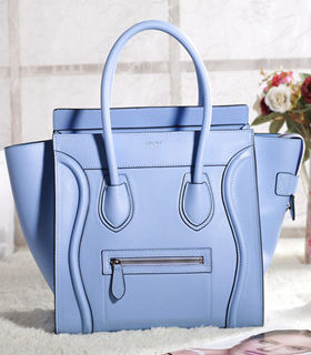 Celine Mini 26cm Small Tote Bag Emperor Blue Original Leather With Black Side