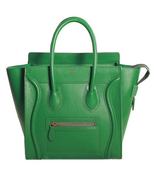 Celine Mini 26cm Small Tote Bag Green Original Leather