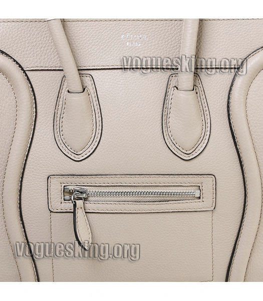 Celine Mini 26cm Small Tote Bag Light Khaki Litchi Pattern Imported Leather-5