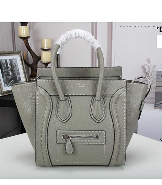 Celine Mini 26cm Small Tote Bag Litchi Veins Grey Leather