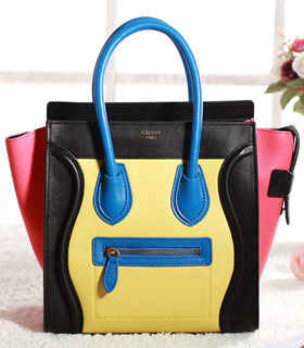 Celine Mini 26cm Small Tote Bag Yellow/Black/Blue/Red Leather
