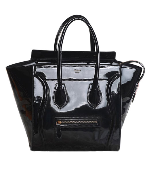 Celine Mini 30cm Black Patent Leather Tote Bag