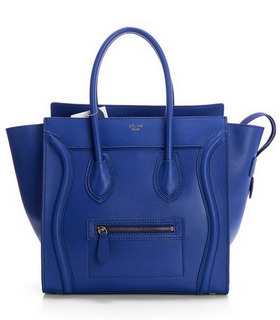 Celine Mini 30cm Blue Imported Leather Medium Tote Bag