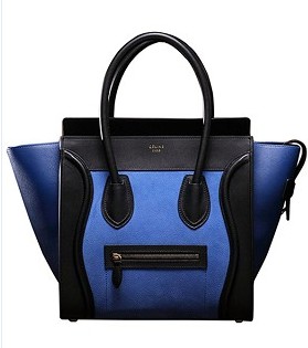 Celine Mini 30cm BlueBlackDark Blue Original Leather Tote Bag