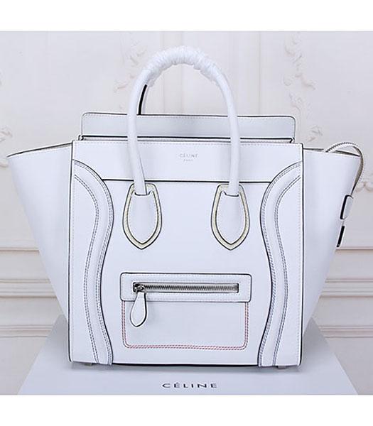 Celine Mini 30cm Classic Tote Bag White Leather
