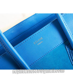 Celine Mini 30cm Color Blue Original/Suede Leather Tote Bag-6