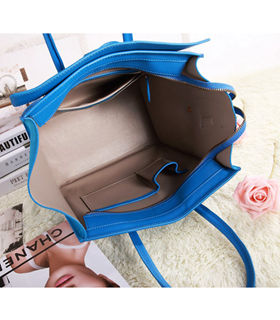 Celine Mini 30cm Color Blue Original/Suede Leather Tote Bag-9