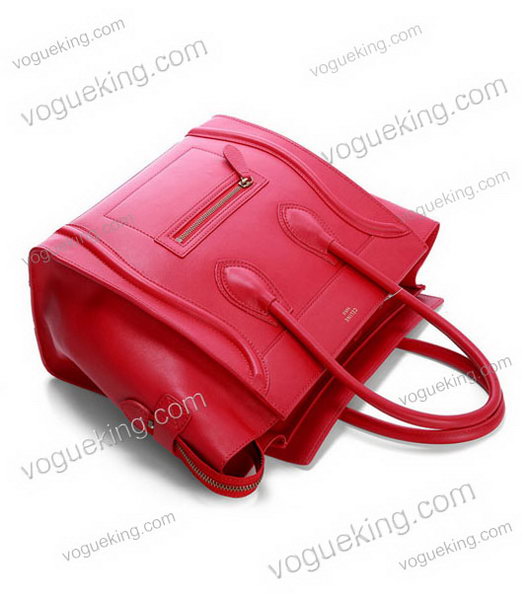 Celine Mini 30cm Dark Red Imported Leather Medium Tote Bag-2
