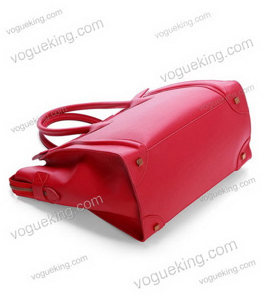 Celine Mini 30cm Dark Red Imported Leather Medium Tote Bag-3