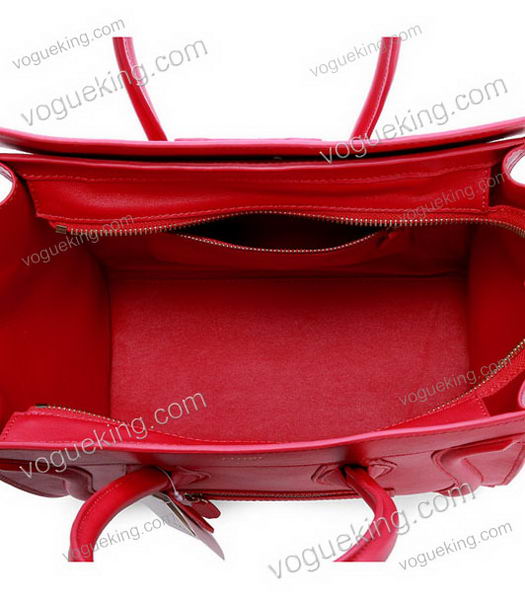 Celine Mini 30cm Dark Red Imported Leather Medium Tote Bag-5