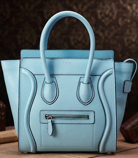 Celine Mini 30cm Emperor Blue Litchi Pattern Leather Tote Bag